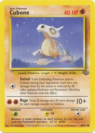 50, Common, Fighting, Grass[×2], Jungle Unlimited, Lightning[-30], Normal Cubone (50/64) [Jungle Unlimited] - Trading Card World
