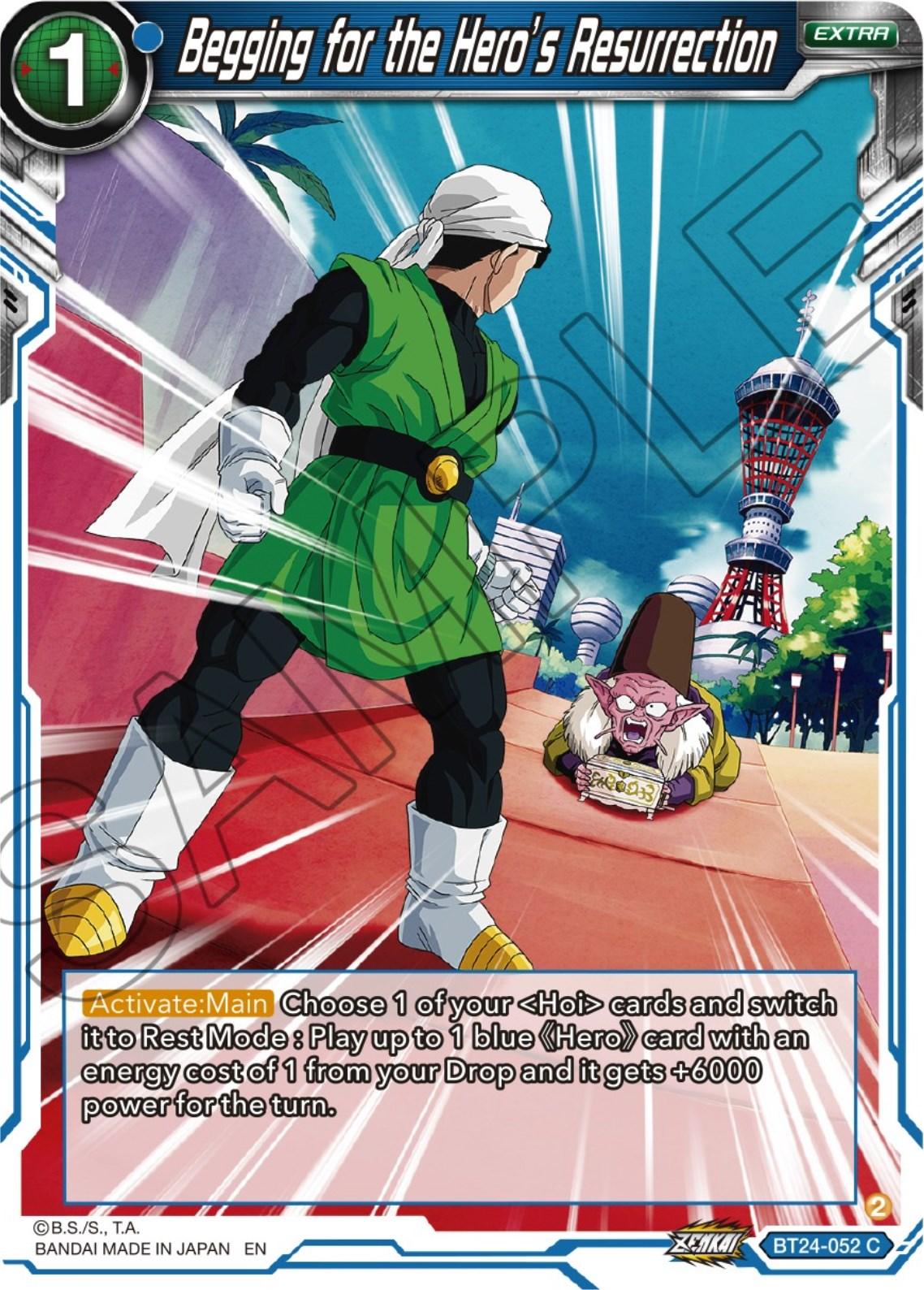 Beyond Generations, Blue, BT24-052, Common, Extra, Normal, Parallel Foil Begging for the Hero's Resurrection (BT24-052) [Beyond Generations] - Trading Card World