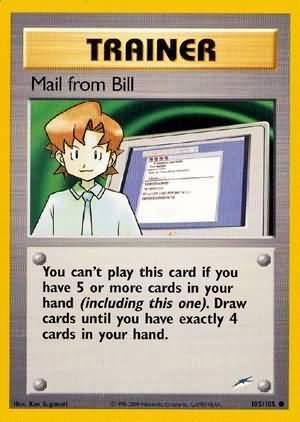 105, Common, Neo Destiny Unlimited, Normal, Trainer Mail from Bill (105/105) [Neo Destiny Unlimited] - Trading Card World