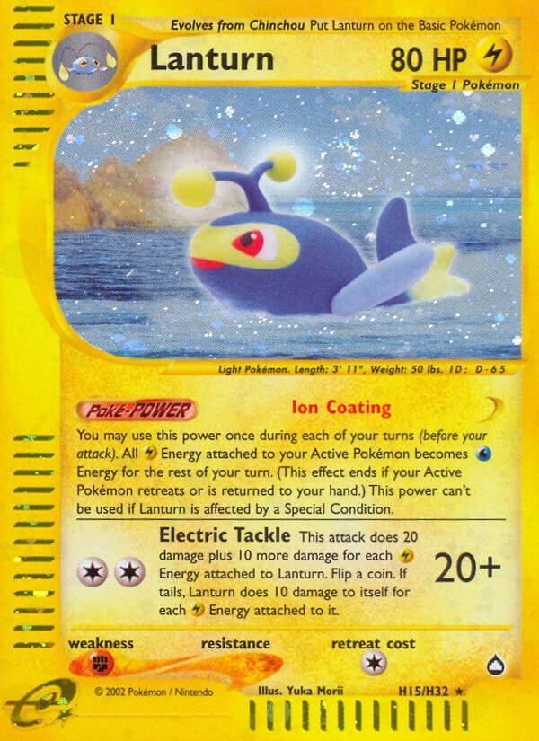 Aquapolis, Fighting[×2], H15, Holofoil, Lightning, Rare, Reverse Holofoil Lanturn (H15/H32) [Aquapolis] - Trading Card World