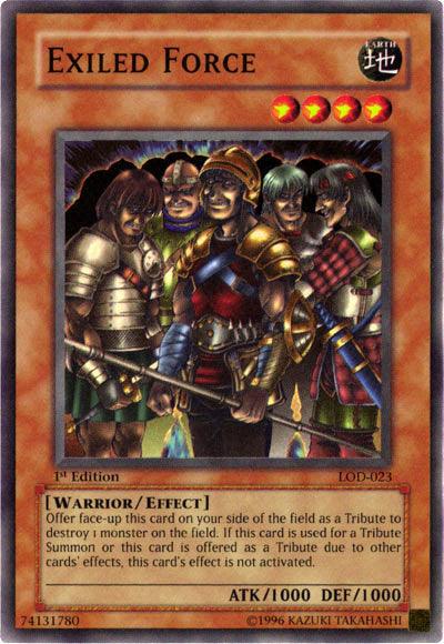 1st Edition, Earth, Effect Monster, Legacy of Darkness, Super Rare, Unlimited, Warrior Exiled Force [LOD-023] Super Rare - Trading Card World