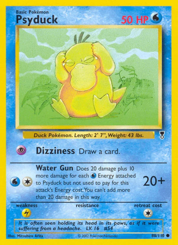 88, Common, Legendary Collection, Lightning[×2], Normal, Reverse Holofoil, Water Psyduck (88/110) [Legendary Collection] - Trading Card World