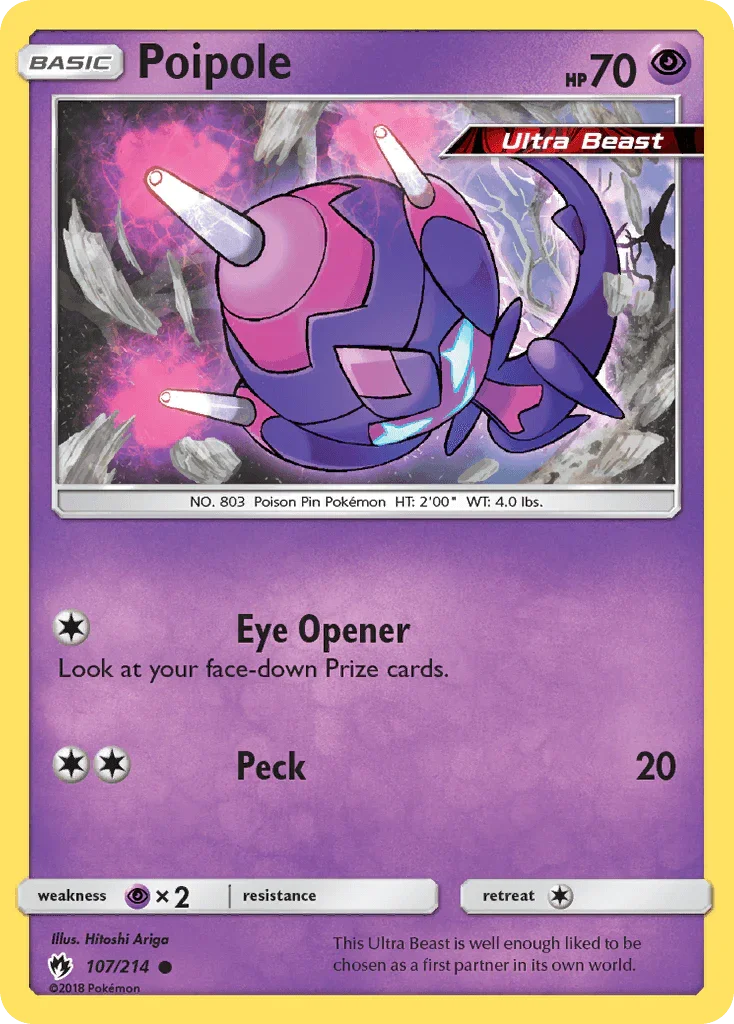 Common, Normal, Psychic, Psychic[×2], Reverse Holofoil, Sun & Moon: Lost Thunder Poipole (107/214) [Sun & Moon: Lost Thunder] - Trading Card World