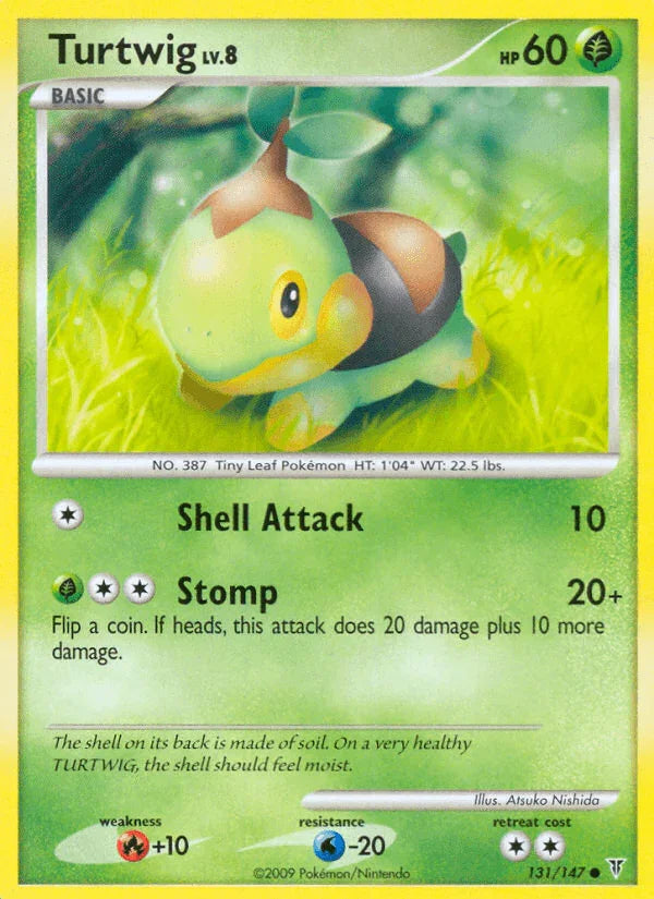 131, Common, Fire[+10], Grass, Normal, Platinum: Supreme Victors, Reverse Holofoil, Water[-20] Turtwig (131/147) [Platinum: Supreme Victors] - Trading Card World