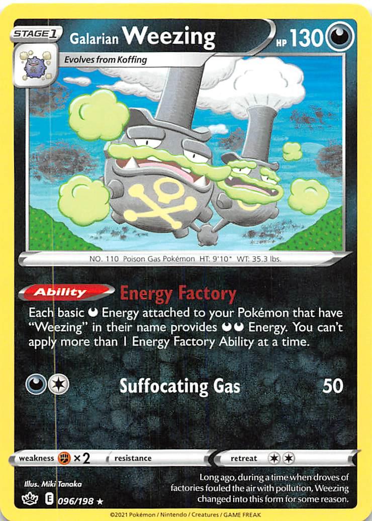 096, Darkness, Fighting [x2], Normal, Rare, Reverse Holofoil, Sword & Shield: Chilling Reign Galarian Weezing (096/198) [Sword & Shield: Chilling Reign] - Trading Card World