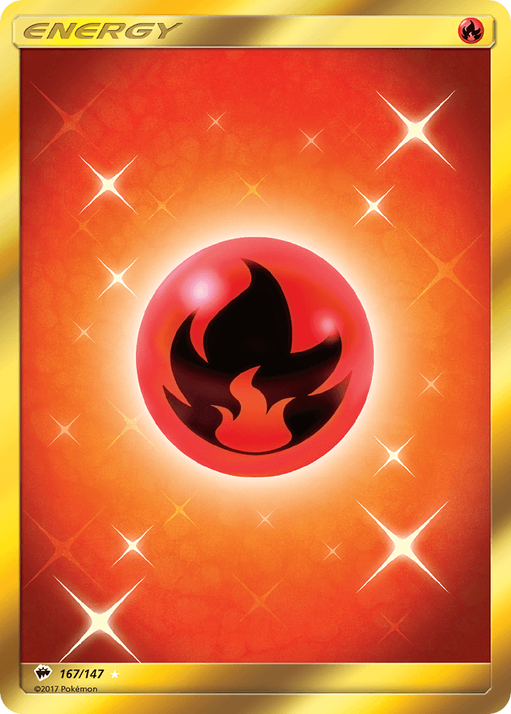 167, Basic Fire Energy, Holofoil, Secret Rare, Sun & Moon: Burning Shadows Fire Energy (167/147) [Sun & Moon: Burning Shadows] - Trading Card World