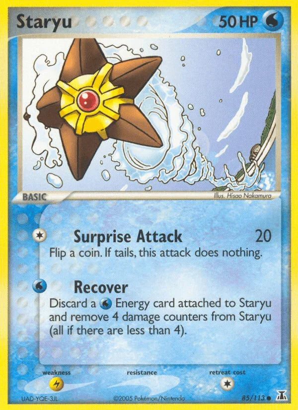 85, Common, EX: Delta Species, Lightning[×2], Normal, Water Staryu (85/113) [EX: Delta Species] - Trading Card World