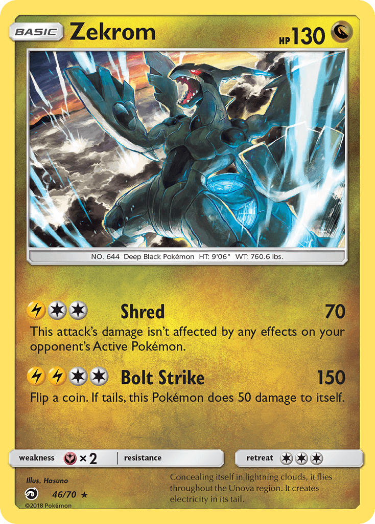 46, Dragon, Fairy[×2], Holo Rare, Holofoil, Reverse Holofoil, Sun & Moon: Dragon Majesty Zekrom (46/70) [Sun & Moon: Dragon Majesty] - Trading Card World