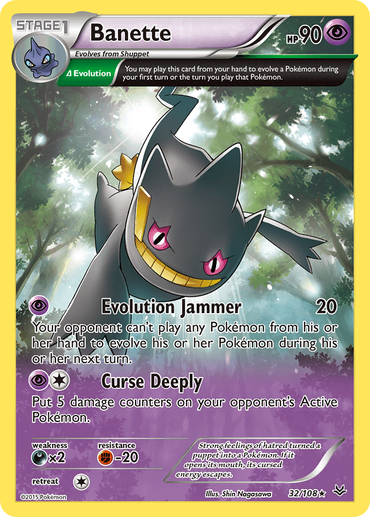 32, Darkness[×2], Fighting[-20], Normal, Psychic, Rare, Reverse Holofoil, XY: Roaring Skies Banette (32/108) [XY: Roaring Skies] - Trading Card World