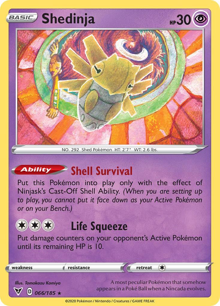 066, Normal, Psychic, Rare, Reverse Holofoil, Sword & Shield: Vivid Voltage Shedinja (066/185) [Sword & Shield: Vivid Voltage] - Trading Card World