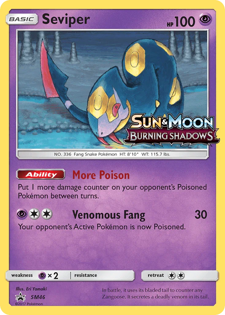 Black Star Promo, Holofoil, Psychic, Psychic[×2], SM46, Sun & Moon: Black Star Promos Seviper (SM46) [Sun & Moon: Black Star Promos] - Trading Card World