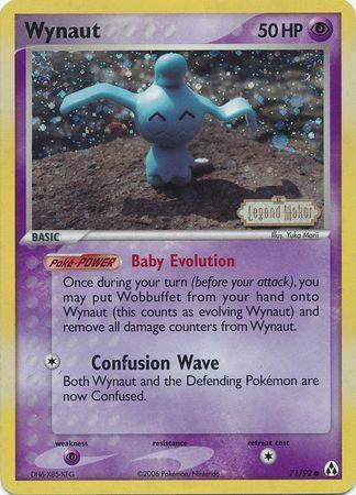 71, Common, EX: Legend Maker, Psychic, Psychic[×2], Reverse Holofoil Wynaut (71/92) (Stamped) [EX: Legend Maker] - Trading Card World