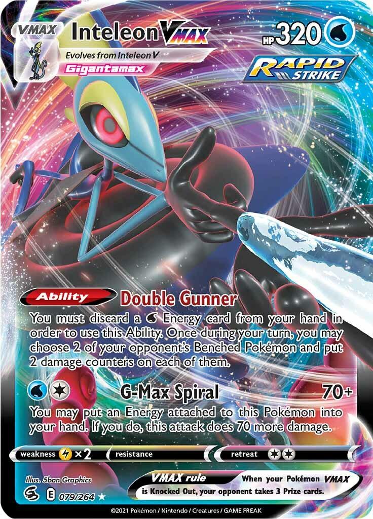 079, Holofoil, Lightning [x2], Sword & Shield: Fusion Strike, Ultra Rare, Water Inteleon VMAX (079/264) [Sword & Shield: Fusion Strike] - Trading Card World