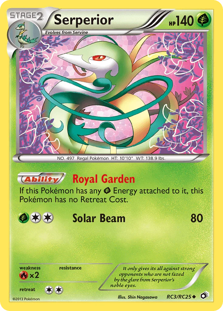 Black & White: Legendary Treasures, Fire[×2], Grass, Holofoil, RC3, Uncommon Serperior (RC3/RC25) [Black & White: Legendary Treasures] - Trading Card World