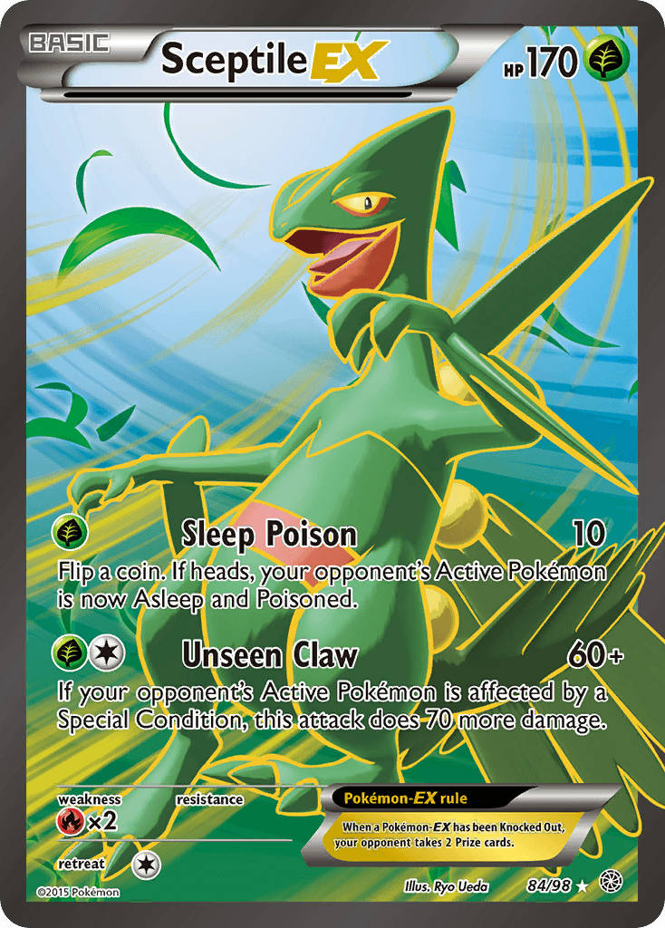 84, Fire[×2], Grass, Holofoil, Ultra Rare, XY: Ancient Origins Sceptile EX (84/98) [XY: Ancient Origins] - Trading Card World