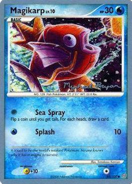 65, Common, Lightning[+10], Normal, Water, World Championships 2010 Magikarp LV.10 (65/100) (Happy Luck - Mychael Bryan) [World Championships 2010] - Trading Card World