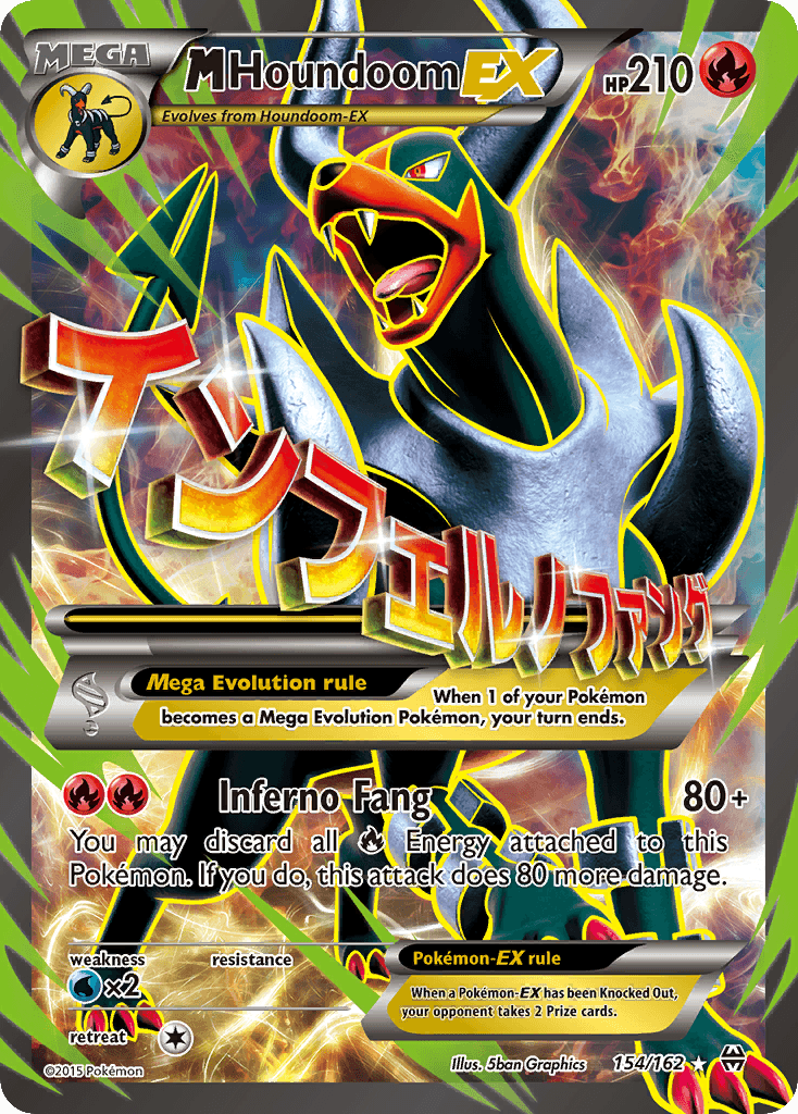 154, Fire, Holofoil, Ultra Rare, Water[×2], XY: BREAKthrough M Houndoom EX (154/162) [XY: BREAKthrough] - Trading Card World