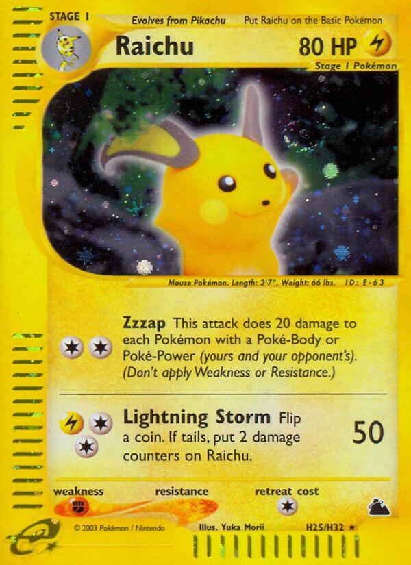 Fighting[×2], H25, Holo Rare, Holofoil, Lightning, Reverse Holofoil, Skyridge Raichu (H25/H32) [Skyridge] - Trading Card World