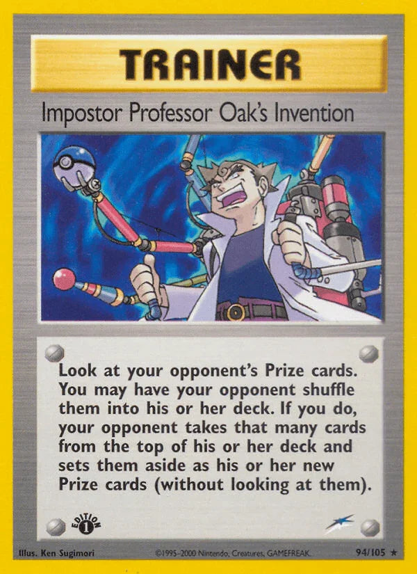1st Edition Normal, 94, Neo Destiny 1st Edition, Rare, Trainer Impostor Professor Oak's Invention (94/105) [Neo Destiny 1st Edition] - Trading Card World