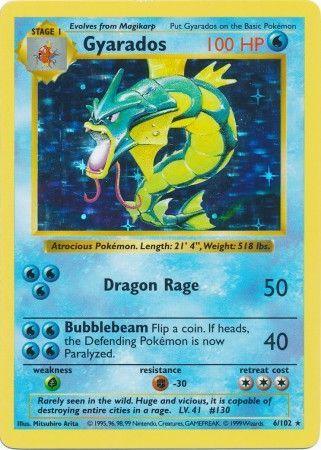 Base Set Shadowless Unlimited, Fighting[-30], Grass[×2], Holo Rare, Holofoil, Water Gyarados (6/102) [Base Set Shadowless Unlimited] - Trading Card World