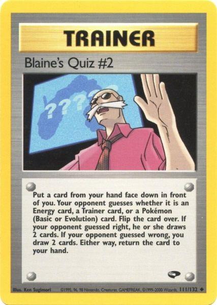111, Gym Challenge Unlimited, Normal, Trainer, Uncommon Blaine's Quiz #2 (111/132) [Gym Challenge Unlimited] - Trading Card World