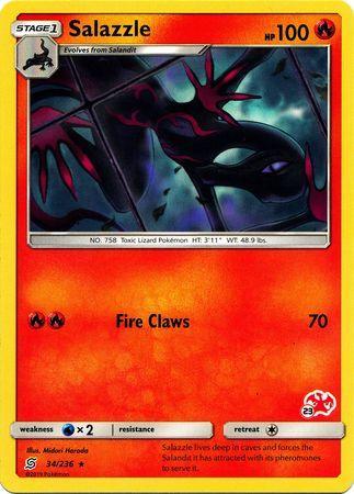 34, Battle Academy 2020, Fire, Normal, Promo, Water[×2] Salazzle (34/236) (Charizard Stamp #23) [Battle Academy 2020] - Trading Card World