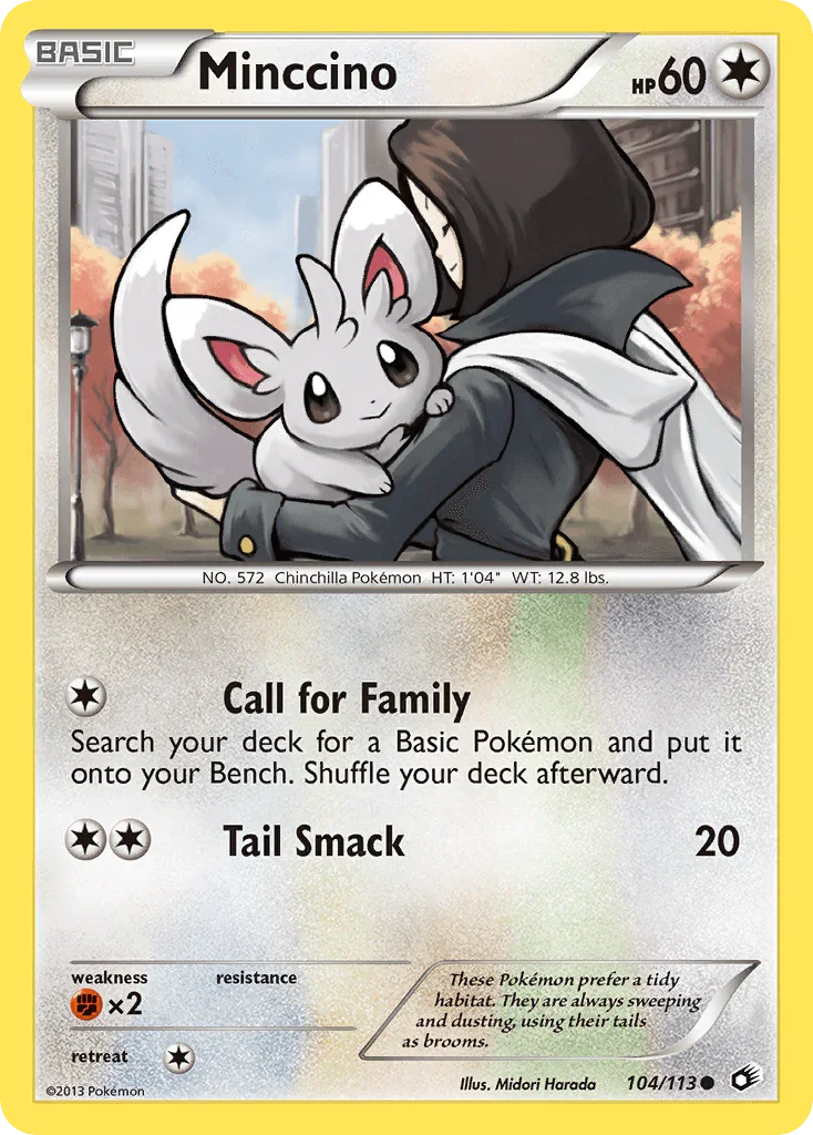 Black & White: Legendary Treasures, Colorless, Common, Fighting[×2], Normal, Reverse Holofoil Minccino (104/113) [Black & White: Legendary Treasures] - Trading Card World