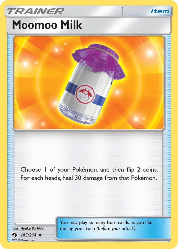 185, Item, Normal, Reverse Holofoil, Sun & Moon: Lost Thunder, Uncommon Moomoo Milk (185/214) [Sun & Moon: Lost Thunder] - Trading Card World