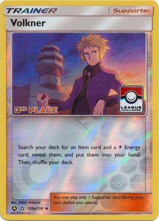 135a, Promo, Reverse Holofoil, Sun & Moon: Ultra Prism, Supporter Volkner (135a/156) (League Challenge 3rd Place) [Sun & Moon: Ultra Prism] - Trading Card World