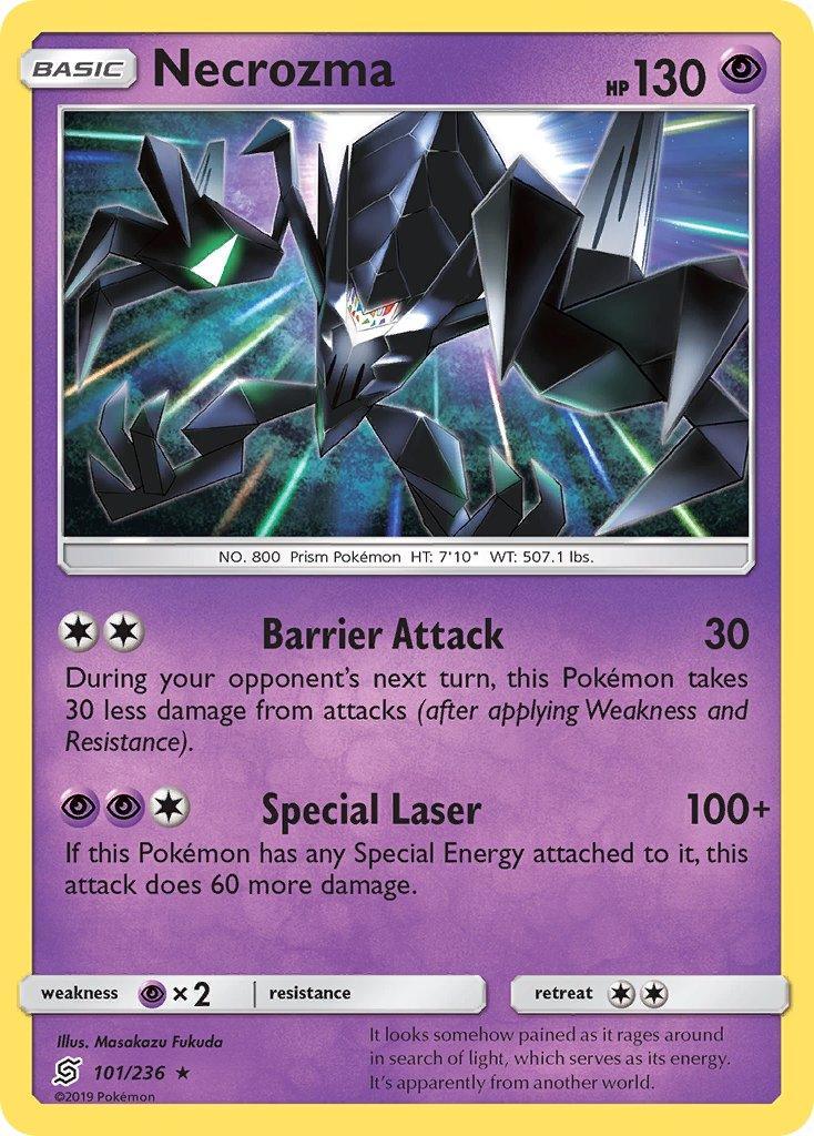 Holofoil, Psychic, Psychic[×2], Rare, Sun & Moon: Unified Minds Necrozma (101/236) (Cracked Ice Holo) (Theme Deck Exclusive) [Sun & Moon: Unified Minds] - Trading Card World