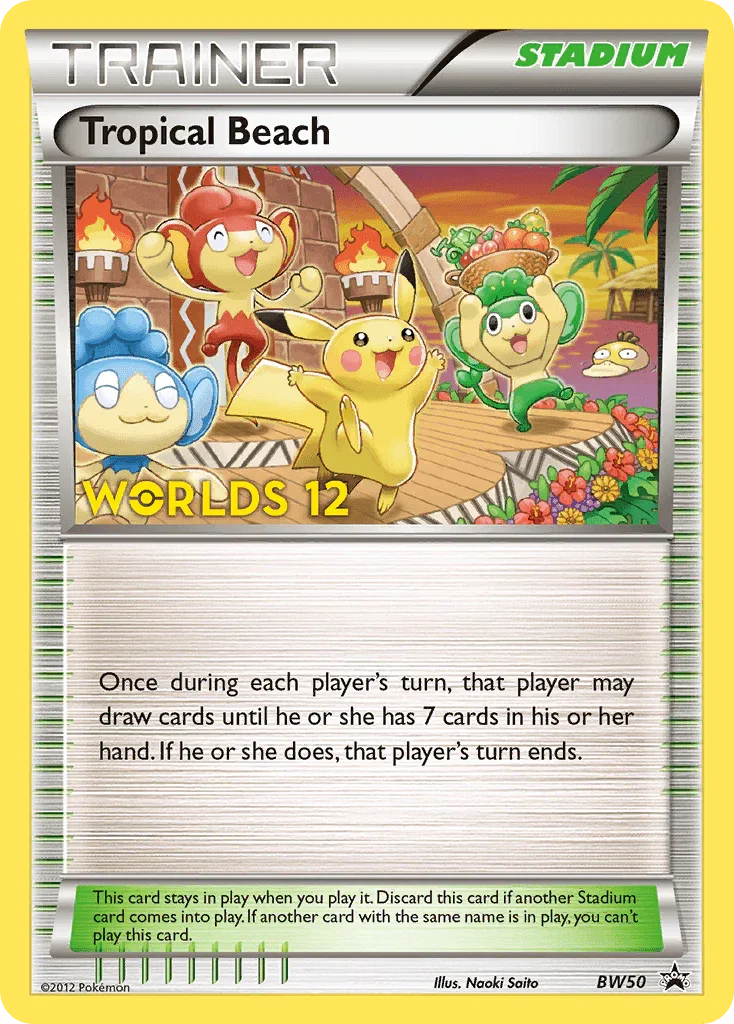 Black & White: Black Star Promos, BW50, Holofoil, Normal, Promo, Stadium Tropical Beach (BW50) [Black & White: Black Star Promos] - Trading Card World