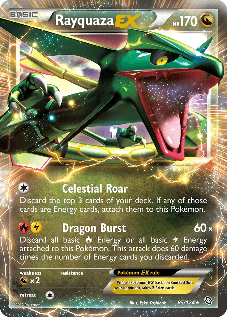 85, Black & White: Dragons Exalted, Dragon, Dragon[×2], Holofoil, Ultra Rare Rayquaza EX (85/124) [Black & White: Dragons Exalted] - Trading Card World