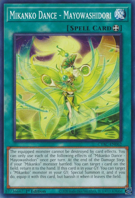 1st Edition, Common, Cyberstorm Access, Equip Spell, Spell Mikanko Dance - Mayowashidori [CYAC-EN062] Common - Trading Card World