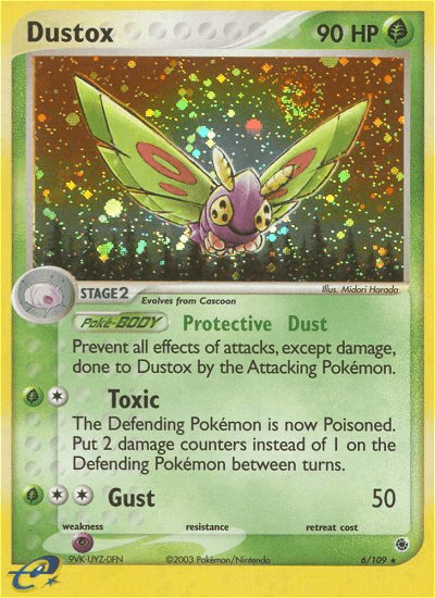 EX: Ruby & Sapphire, Grass, Holo Rare, Holofoil, Psychic[×2], Reverse Holofoil Dustox (6/109) [EX: Ruby & Sapphire] - Trading Card World