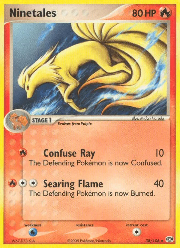 38, EX: Emerald, Fire, Normal, Uncommon, Water[×2] Ninetales (38/106) [EX: Emerald] - Trading Card World