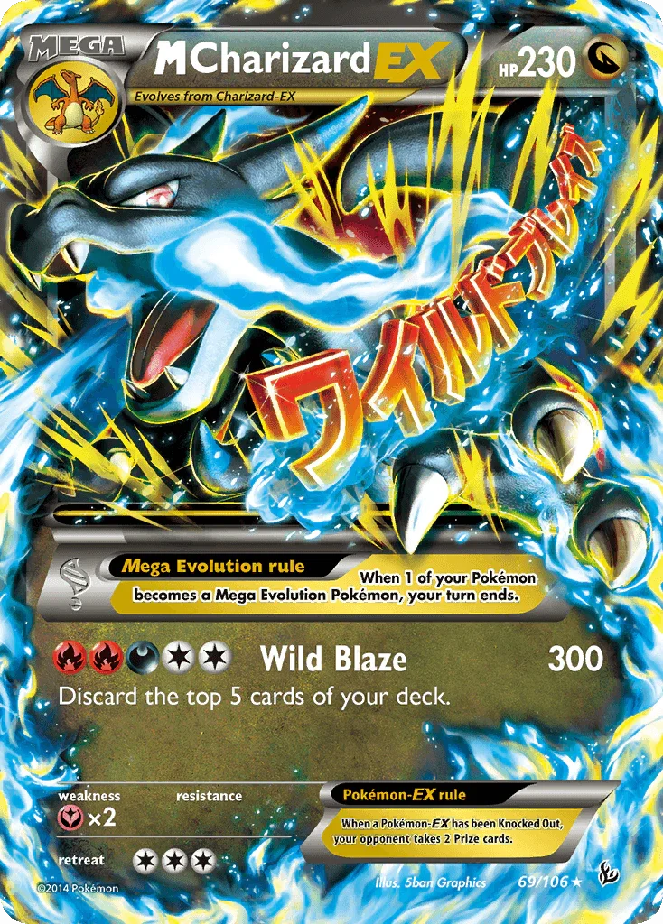 69, Dragon, Fairy[×2], Holofoil, Ultra Rare, XY: Flashfire M Charizard EX (69/106) [XY: Flashfire] - Trading Card World