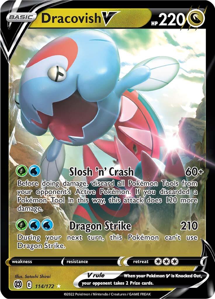 114, Dragon, Holofoil, Sword & Shield: Brilliant Stars, Ultra Rare Dracovish V (114/172) [Sword & Shield: Brilliant Stars] - Trading Card World