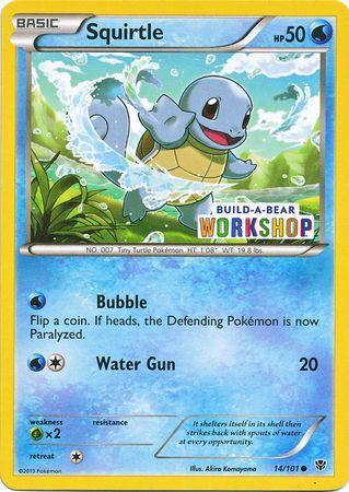 14, Black & White: Plasma Blast, Grass[×2], Normal, Promo, Water Squirtle (14/101) (Build A Bear Workshop Exclusive) [Black & White: Plasma Blast] - Trading Card World