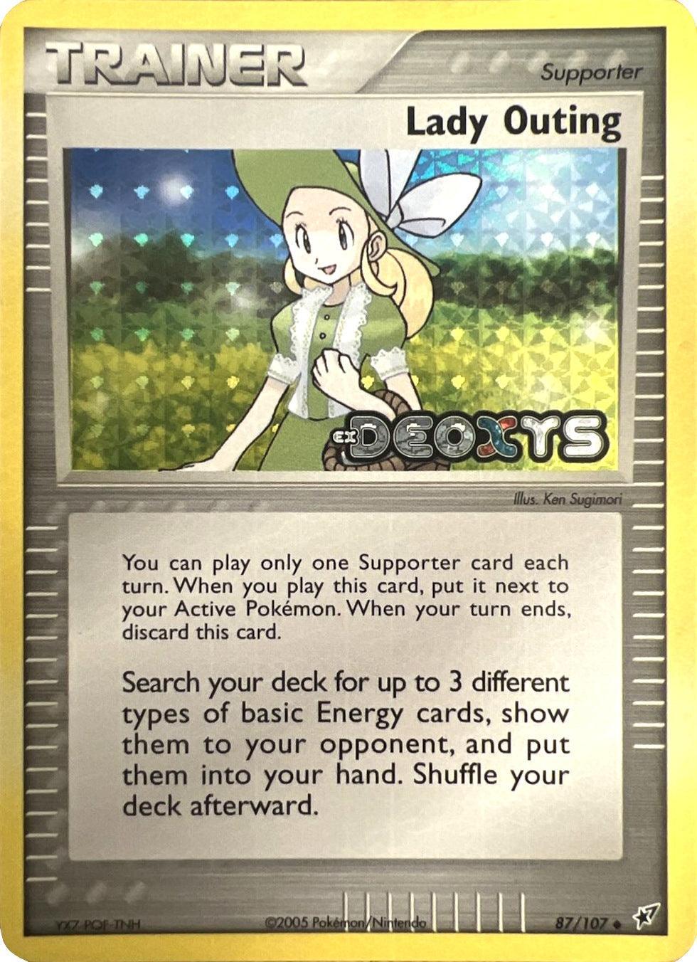 87, EX: Deoxys, Reverse Holofoil, Supporter, Uncommon Lady Outing (87/107) (Stamped) [EX: Deoxys] - Trading Card World