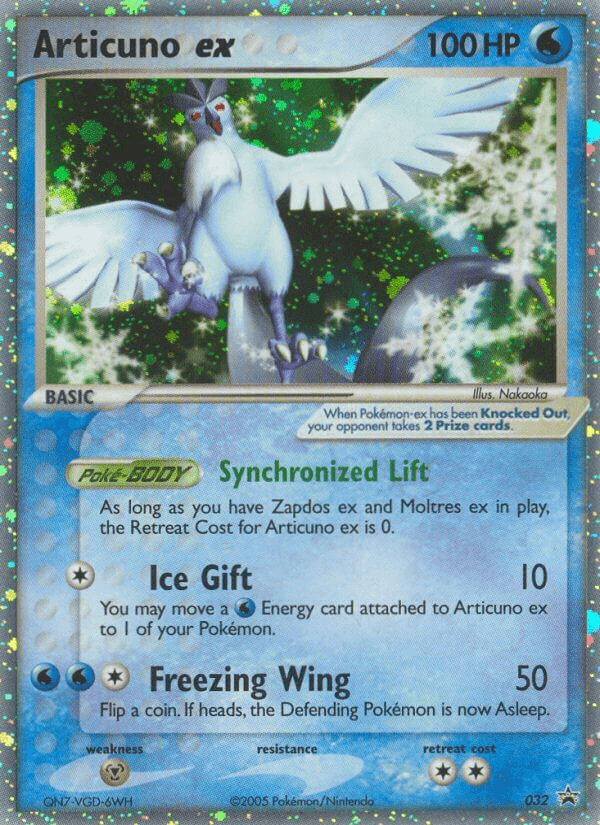 032, Black Star Promo, Holofoil, Metal[×2], Nintendo: Black Star Promos, Water Articuno ex (032) [Nintendo: Black Star Promos] - Trading Card World