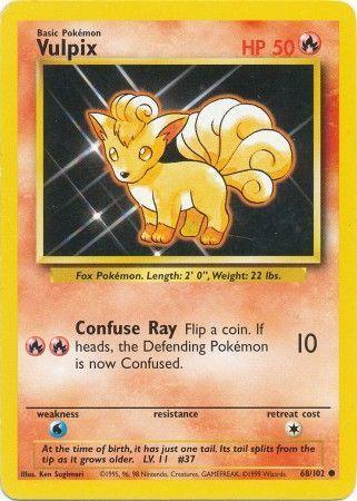 68, Base Set Unlimited, Common, Fire, Normal, Water[×2] Vulpix (68/102) [Base Set Unlimited] - Trading Card World