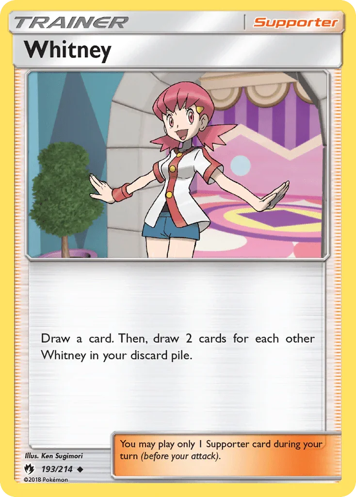 193, Normal, Reverse Holofoil, Sun & Moon: Lost Thunder, Supporter, Uncommon Whitney (193/214) [Sun & Moon: Lost Thunder] - Trading Card World