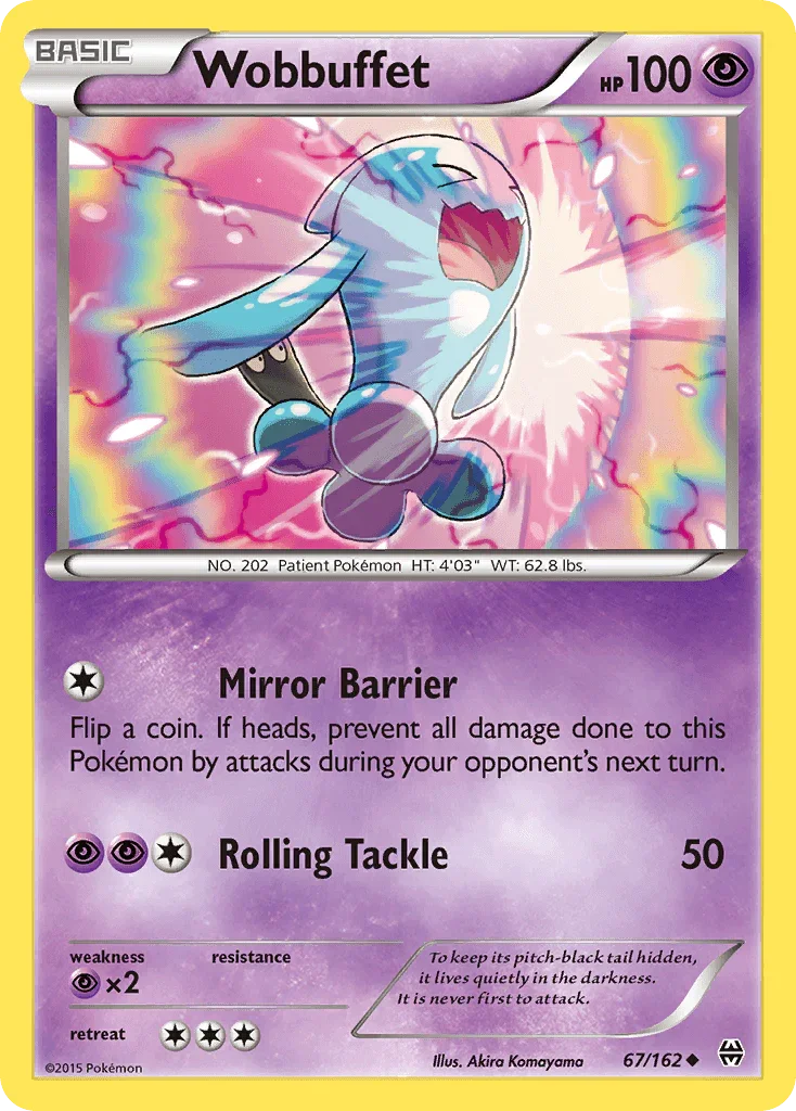67, Normal, Psychic, Psychic[×2], Reverse Holofoil, Uncommon, XY: BREAKthrough Wobbuffet (67/162) [XY: BREAKthrough] - Trading Card World