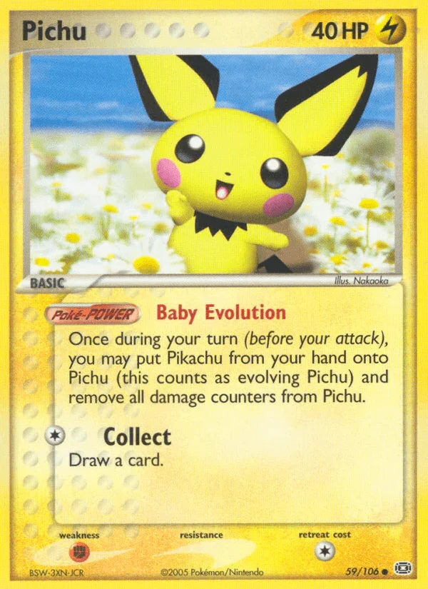 59, Common, EX: Emerald, Fighting[×2], Lightning, Normal Pichu (59/106) [EX: Emerald] - Trading Card World