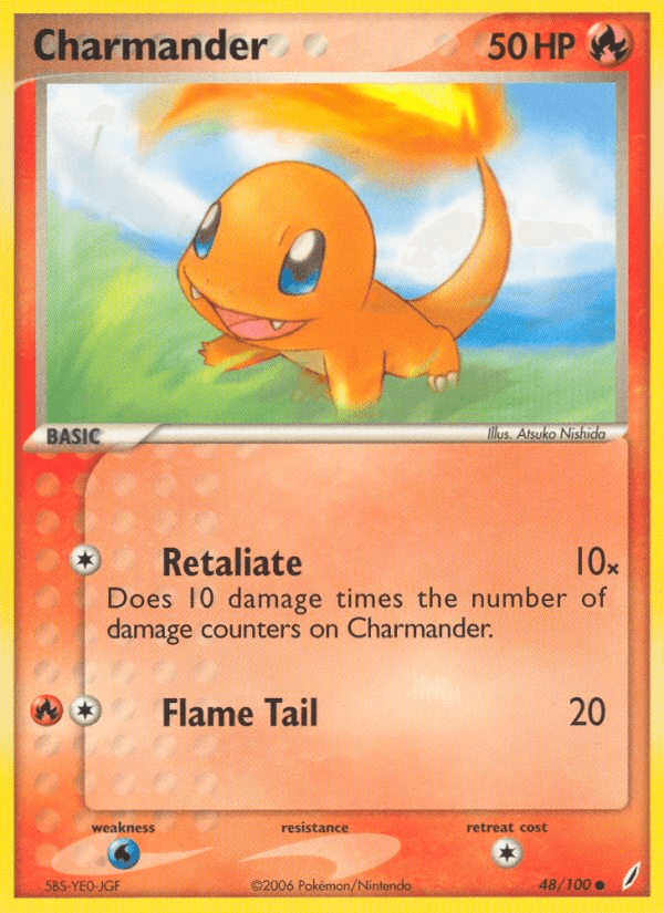 48, Common, EX: Crystal Guardians, Fire, Normal, Water[×2] Charmander (48/100) [EX: Crystal Guardians] - Trading Card World
