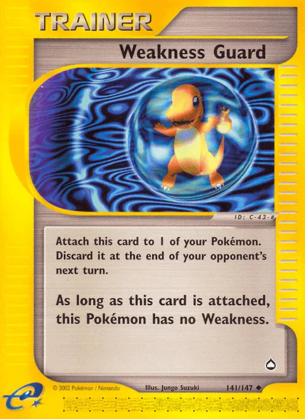 141, Aquapolis, Normal, Reverse Holofoil, Trainer, Uncommon Weakness Guard (141/147) [Aquapolis] - Trading Card World