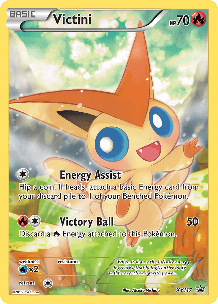 Fire, Holofoil, Promo, Water[×2], XY117, XY: Black Star Promos Victini (XY117) [XY: Black Star Promos] - Trading Card World