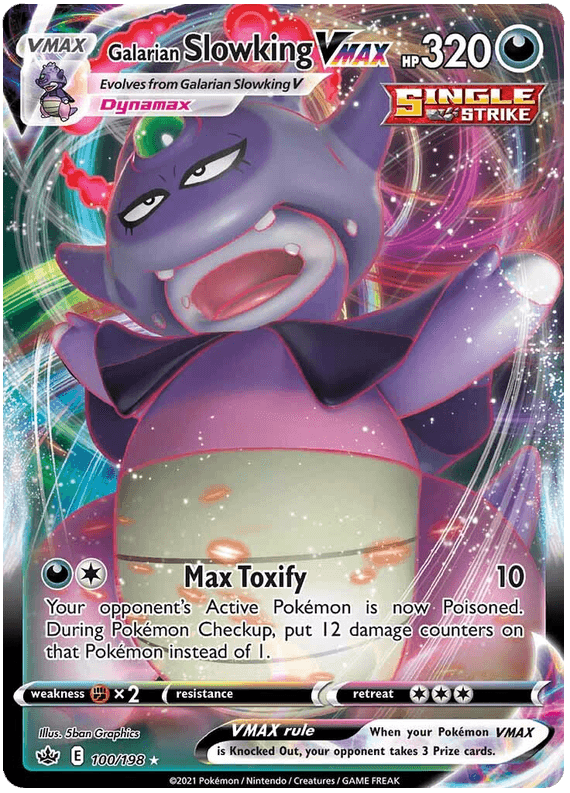 100, Darkness, Fighting [x2], Holofoil, Sword & Shield: Chilling Reign, Ultra Rare Galarian Slowking VMAX (100/198) [Sword & Shield: Chilling Reign] - Trading Card World