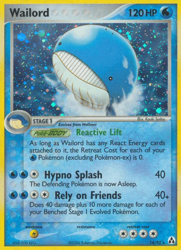 14, EX: Legend Maker, Holo Rare, Holofoil, Lightning[×2], Water Wailord (14/92) [EX: Legend Maker] - Trading Card World
