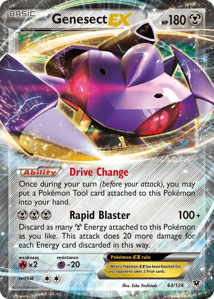 64, Fire[×2], Holofoil, Metal, Psychic[-20], Ultra Rare, XY: Fates Collide Genesect EX (64/124) [XY: Fates Collide] - Trading Card World